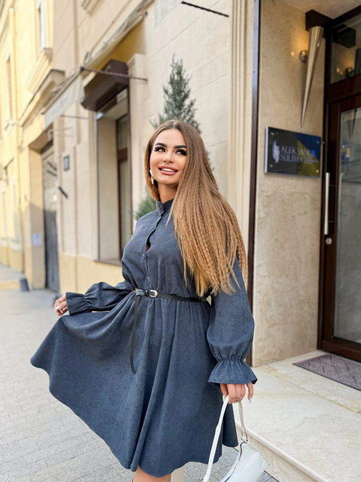 Rochie evazată cu curea - Twiggy Shop