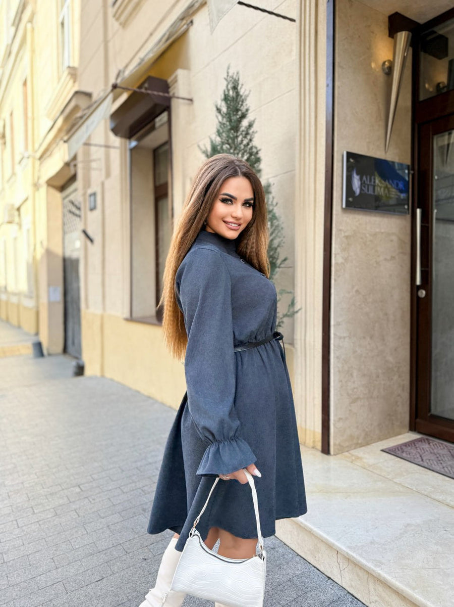 Rochie evazată cu curea - Twiggy Shop