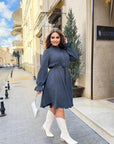 Rochie evazată cu curea - Twiggy Shop