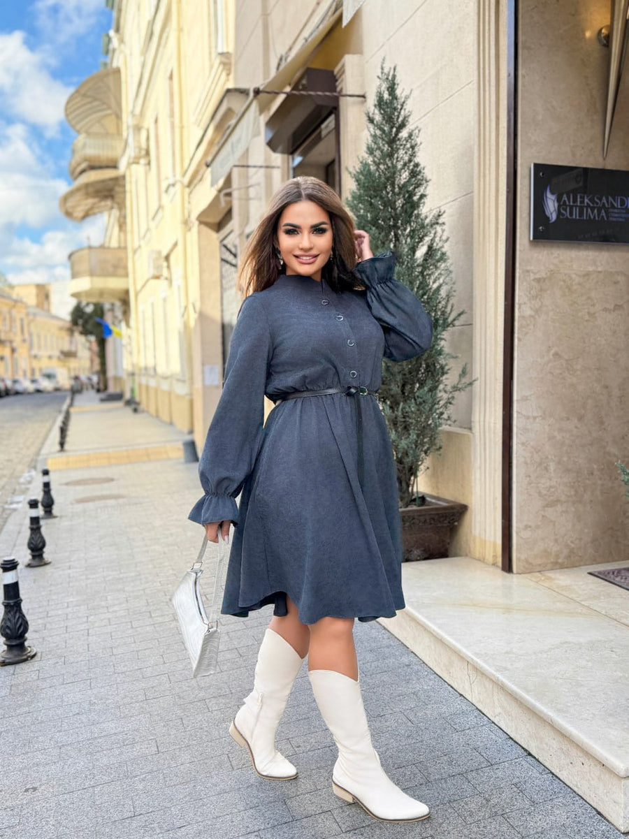 Rochie evazată cu curea - Twiggy Shop