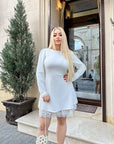 Rochie din tricot cu dantelă - Twiggy Shop