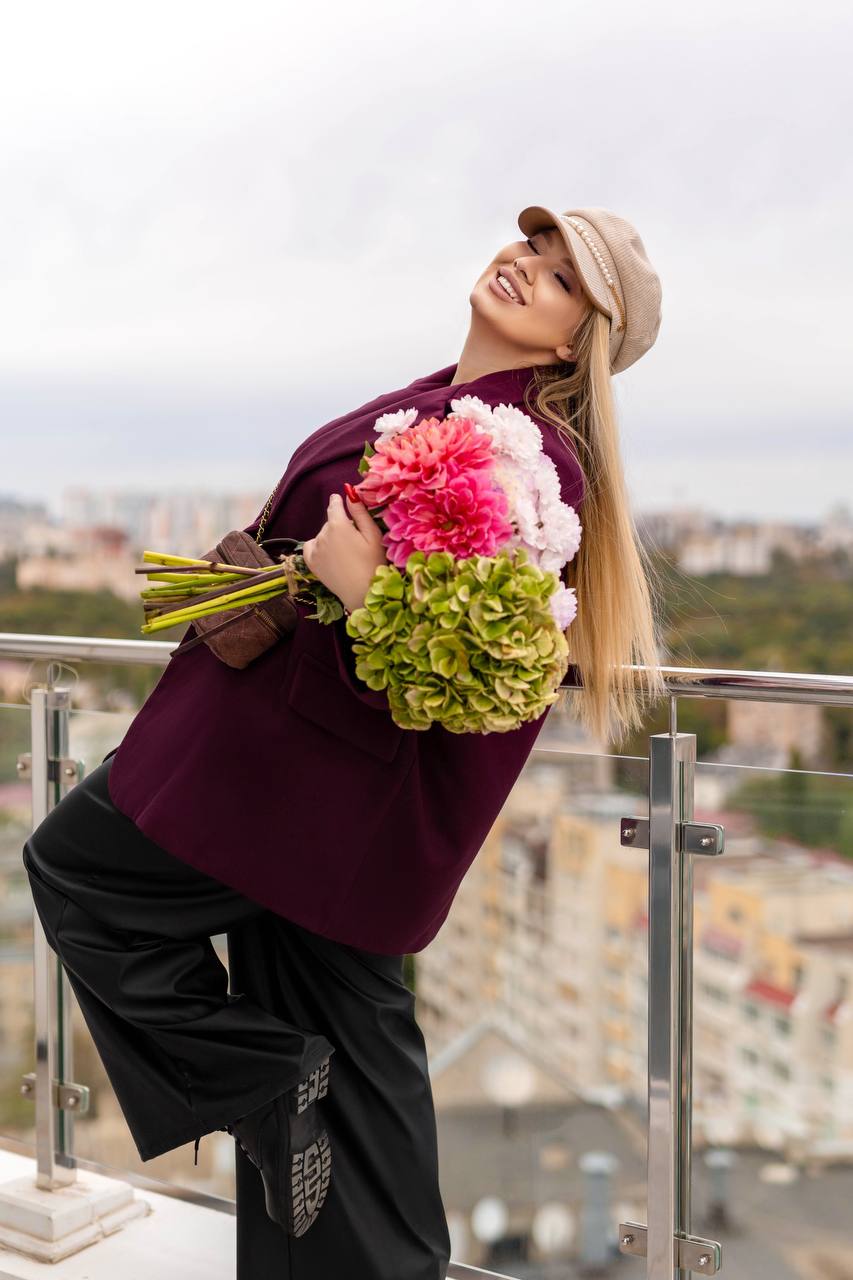 Sacou călduros în stil overMărime - Twiggy Shop