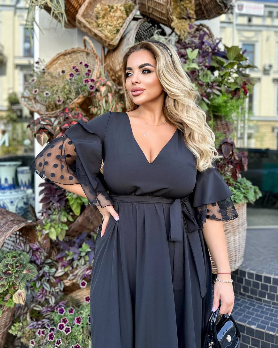 Rochie din soft cu plasă