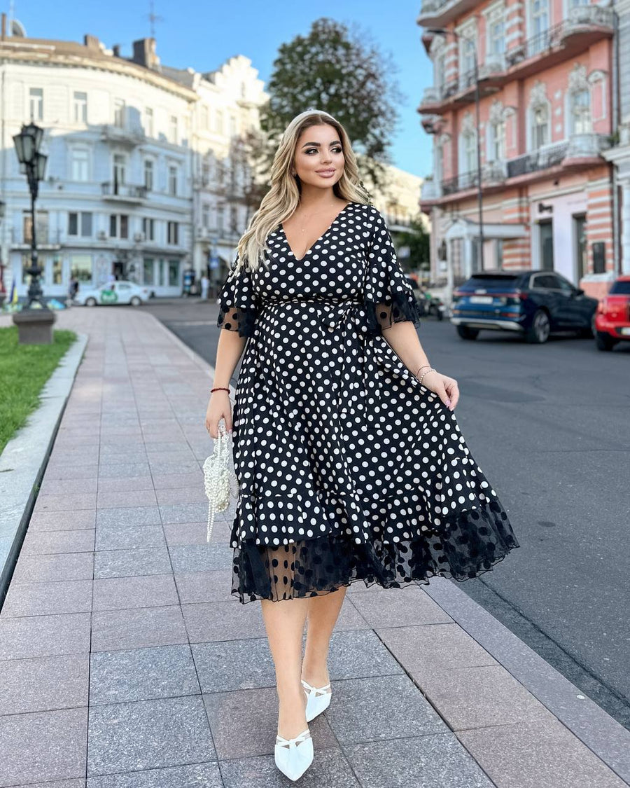 Rochie din soft cu plasă