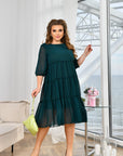 Rochie din chiffon cu volane