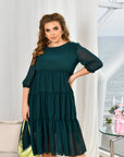 Rochie din chiffon cu volane