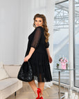 Rochie din chiffon cu volane