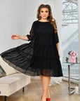 Rochie din chiffon cu volane