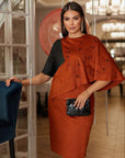 Rochie combinată din eco velour