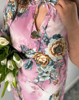 Rochie din material moale cu imprimeu floral