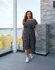 Rochie din material moale cu volane