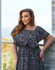 Rochie din material moale cu volane