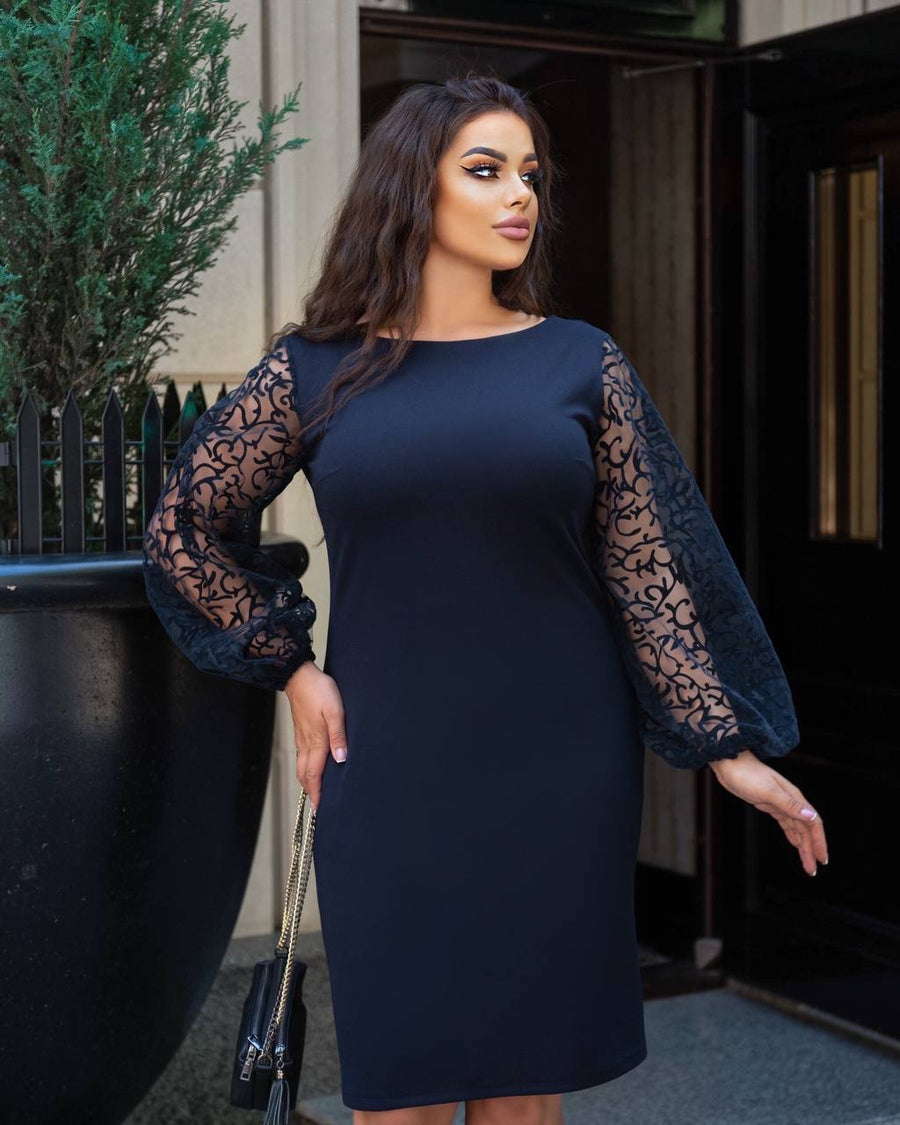 Rochie ajustată cu plasă - Twiggy Shop