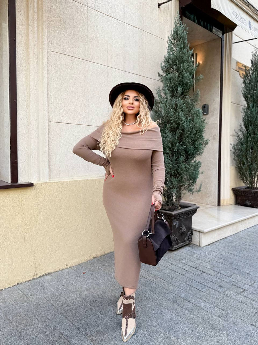 Rochie caldă cu umeri descoperiți - Twiggy Shop