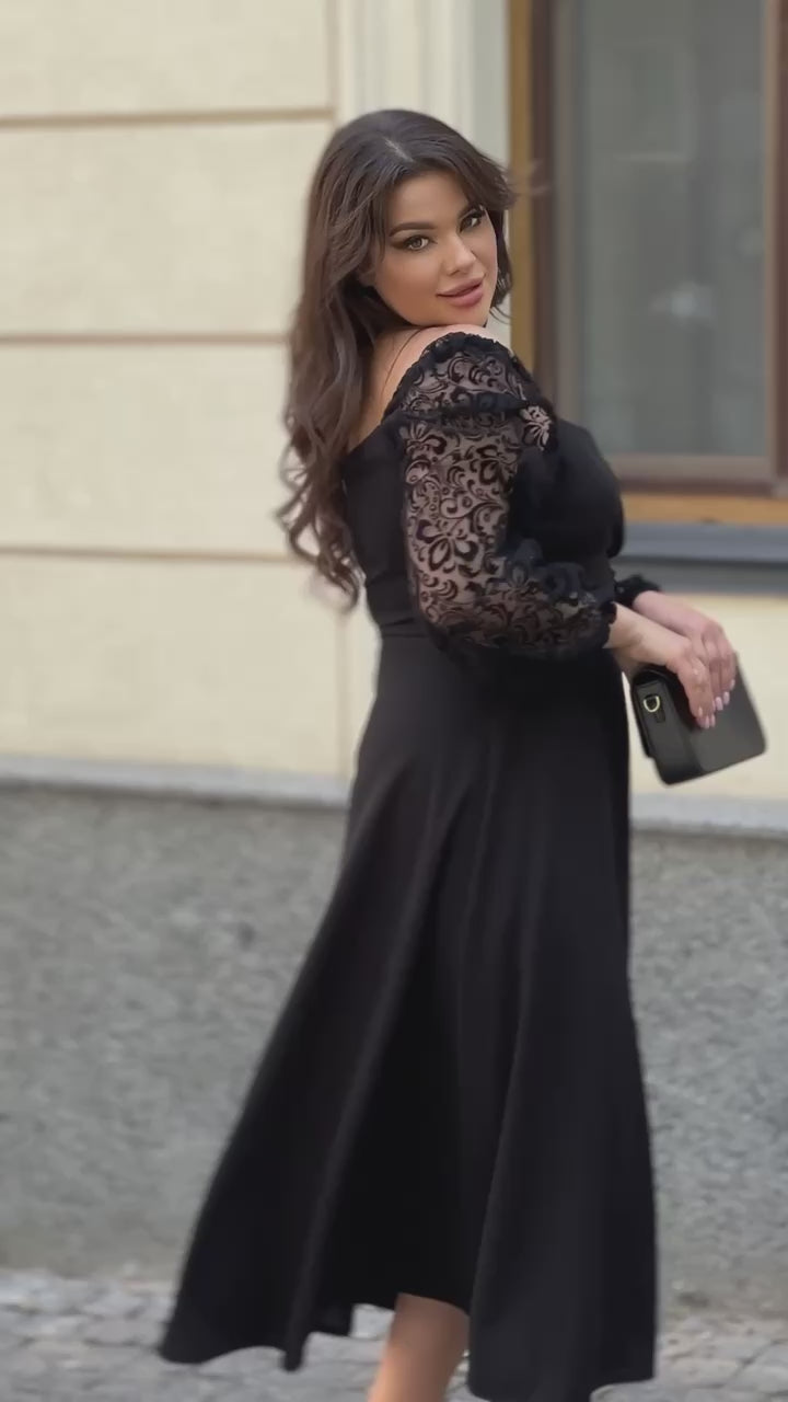 Rochie midi cu plasă